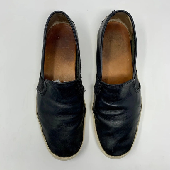 Frye Dylan Slip On Sneakers in Black Leather Size 8.5 - Picture 3 of 8